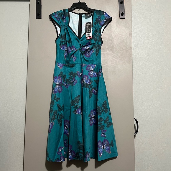 Lady Vintage Dresses & Skirts - NWT Teal Purple Tea Butterfly Dress